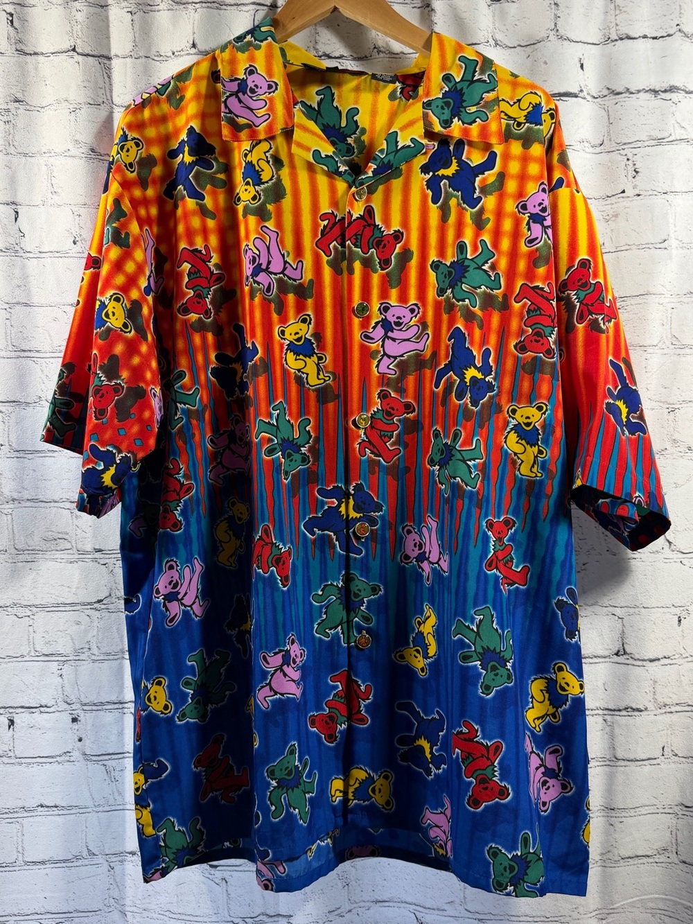 Grateful Dead By Dragonfly Clothing Company Dancing Bears Button Up Short Sleeve